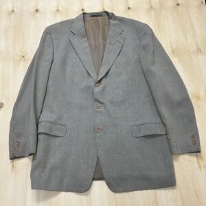 Ermenegildo Zegna Blazer Mens 48 Gray Solid 3 Button Suit Jacket Soft Classic